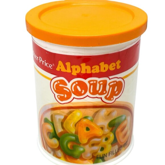 Vintage 1987 Fisher-Price Alphabet Soup Can Fun With Food Play Food - Picture 3 of 5